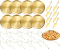 24 Pcs Pizza Display Stands for Party Pizza Pan Riser Stand Set in Large in Gold 8Pcs