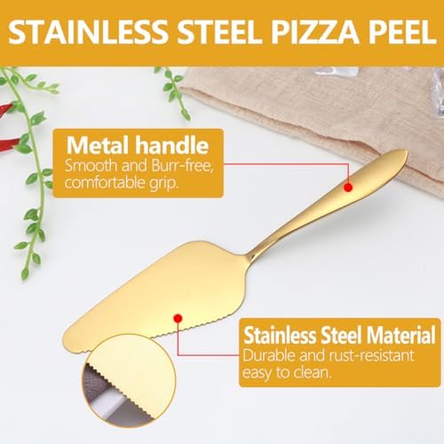 24 Pcs Pizza Display Stands for Party Pizza Pan Riser Stand Set in Large in Gold 8Pcs, alternate view 6