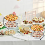 24 Pcs Pizza Pan Riser Stand Set, 8 Metal Pizza Table Stands + 8 Nonstick Pizza Pans + 8 Pie Servers, Gold Pizza, alternate