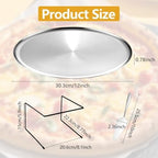 24 Pcs Pizza Pan Riser Stand Set, 8 Metal Pizza Table Stands + 8 Nonstick Pizza Pans + 8 Pie Servers, Gold Pizza, alternate