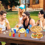 24 Pcs Pizza Pan Riser Stand Set, 8 Metal Pizza Table Stands + 8 Nonstick Pizza Pans + 8 Pie Servers, Gold Pizza, alternate