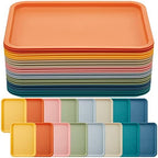 24 Pcs Plastic Fast Food Trays Bulk Colorful Restaurant Serving Trays Cafeteria Rectangular Plastic Serving