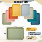 24 Pcs Plastic Fast Food Trays Bulk Colorful Restaurant Serving Trays Cafeteria Rectangular Plastic Serving, alternate view 3