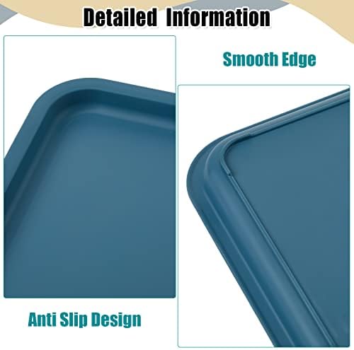 24 Pcs Plastic Fast Food Trays Bulk Colorful Restaurant Serving Trays Cafeteria Rectangular Plastic Serving, alternate view 4