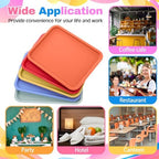 24 Pcs Plastic Fast Food Trays Bulk Colorful Restaurant Serving Trays Cafeteria Rectangular Plastic Serving, alternate view 7