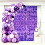 24 Pcs Purple Shimmer Wall Backdrop,4x6 FT for Party in 4x6 FT
