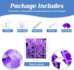 24 Pcs Purple Shimmer Wall Backdrop,4x6 FT for Party in 4x6 FT, alternate view 3