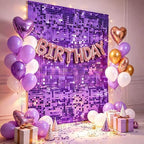 24 Pcs Purple Shimmer Wall Backdrop,4x6 FT for Party in 4x6 FT, alternate view 5