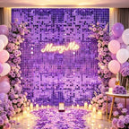 24 Pcs Purple Shimmer Wall Backdrop,4x6 FT for Party in 4x6 FT, alternate view 6