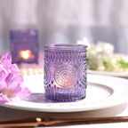 24 Pcs Purple Votive Candle Holders for Wedding Table Centerpieces in Purple, alternate view 3