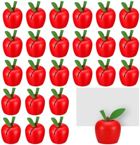24 Pcs Red Apple Place Card Holders Resin Table Name Stand in Red