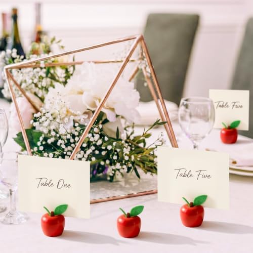 24 Pcs Red Apple Place Card Holders Resin Table Name Stand in Red, alternate view 5