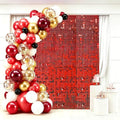 24 Pcs Red Shimmer Wall Backdrop,4x6 FT for Party in 4x6 FT