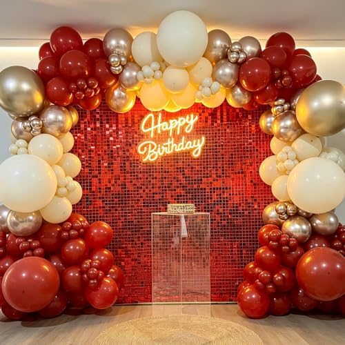 24 Pcs Red Shimmer Wall Backdrop,4x6 FT for Party in 4x6 FT, alternate view 7