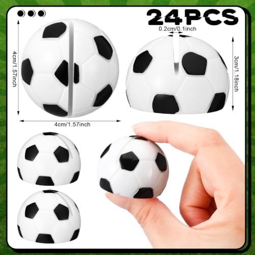 24 Pcs Resin Soccer Base Centerpieces Place Card Holder Soccer Shaped Table Number Holder Name Place Photo Stand, alternate