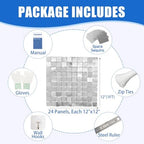 24 Pcs Silver Shimmer Wall Backdrop Panels for Party Decoration, alternate view 2