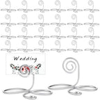 24 Pcs Silver Wire Place Card Holders Table Number Stands in silver