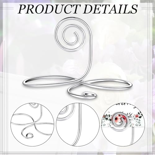 24 Pcs Silver Wire Place Card Holders Table Number Stands in silver, alternate view 4