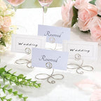 24 Pcs Silver Wire Place Card Holders Table Number Stands in silver, alternate view 5