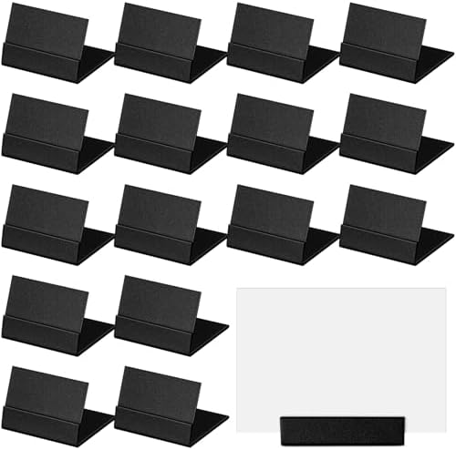 24 Pcs Small Table Number Holder Metal Place Card Holder, Black in Black