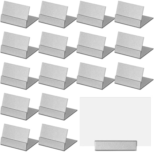 24 Pcs Small Table Number Holder Metal Place Card Holder, Silver in Silver