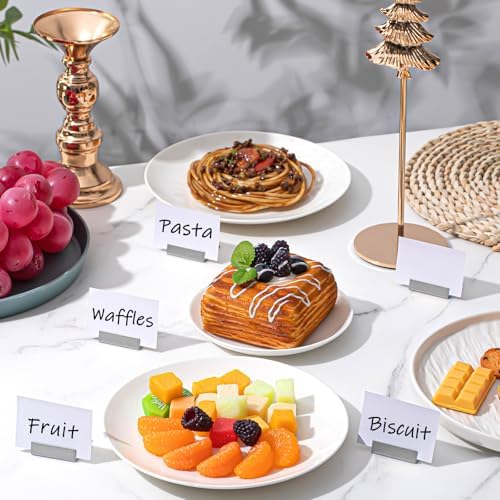 24 Pcs Small Table Number Holder Metal Place Card Holder, Silver in Silver, alternate view 5