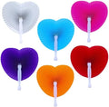 24 Pieces Multicolor Heart Paper Fans