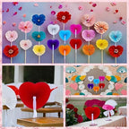 24 Pieces Multicolor Heart Paper Fans, alternate view 5
