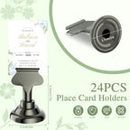 24 Pieces Table Card Holder Place Card Holders 1.7 inches Gold Steel Card Holders for Photos, Food Signs, Memo, alternate