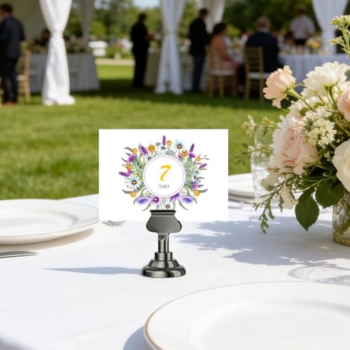 24 Pieces Table Card Holder Place Card Holders 1.7 inches Gold Steel Card Holders for Photos, Food Signs, Memo, alternate