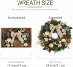 24" Prelit Christmas Wreath for Front Door with Light (Gold) in Gold, alternate view 5