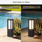 24" Solar Pathway Lights Outdoor IP65 Waterproof Landscape Path Lights in Black Grey, alternate view 5