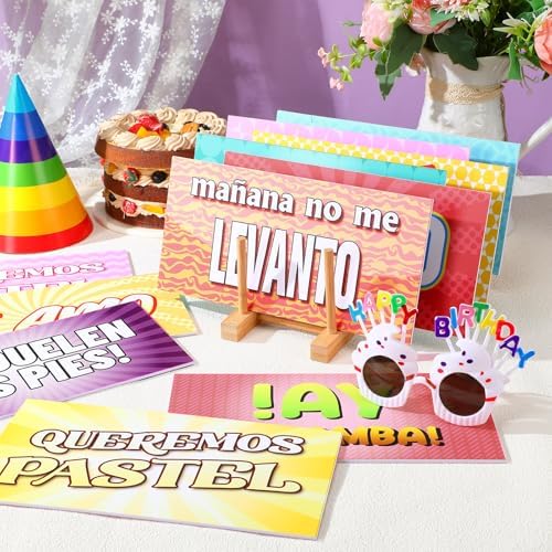 24 Spanish Quinceanera Photo Booth Props, Double Sided PVC Signs in Colorful, alternate view 2