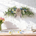 24'' Spring Wreaths for Front Door Summer Floral Swag Blue Spring Door Wreath with Wildflower Lanvender for Wall