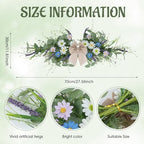 24'' Spring Wreaths for Front Door Summer Floral Swag Blue Spring Door Wreath with Wildflower Lanvender for Wall, alternate