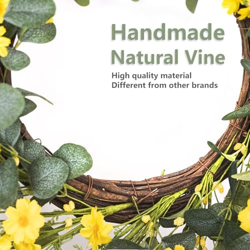24'' Sunflower Wreaths for Front Door, Welcome Front Door Wreath Summer, alternate view 4