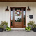 24" Wildflower Wreath for Front Door Daisy Lavender Floral Summer Front Door Wreath with Eucalyptus Greenery for, alternate