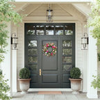 24" Wildflower Wreath for Front Door Daisy Lavender Floral Summer Front Door Wreath with Eucalyptus Greenery for, alternate