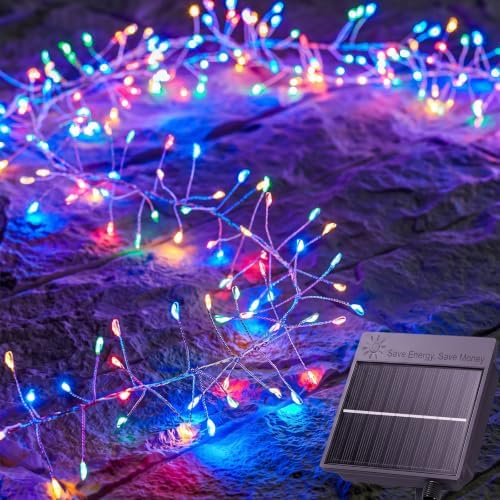 240 LED Solar Fairy Lights Outdoor Waterproof IP65, 20FT 8 Lighting Modes in Multicolor