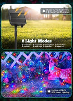 240 LED Solar Fairy Lights Outdoor Waterproof IP65, 20FT 8 Lighting Modes in Multicolor, alternate view 2