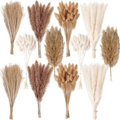 240 PCS Dried Flower Bouquet - Pampas Grass, Floral Decor for Home, Wedding, and Boho Style | Perfect for Vases