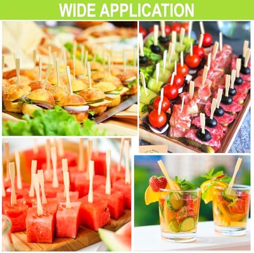 2400PCS Bamboo Appetizer Forks, Fancy Toothpicks for Appetizers - 3.5 Inch, alternate view 7