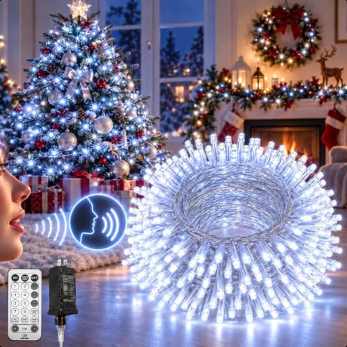 240LED 88FT Christmas String Lights Voice Controlled Remote, Cool White in Cool White