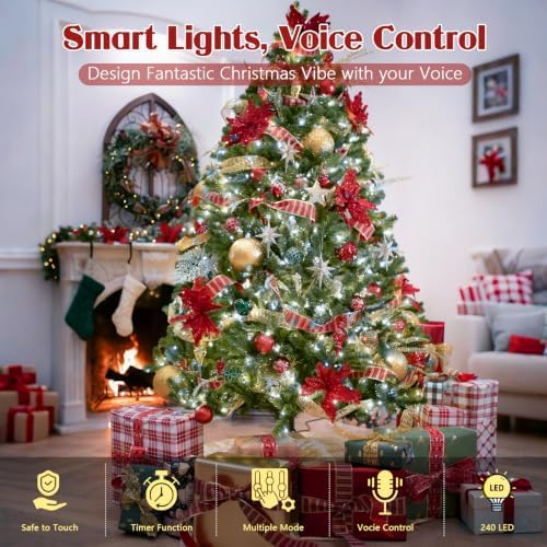 240LED 88FT Christmas String Lights Voice Controlled Remote, Cool White in Cool White, alternate view 2