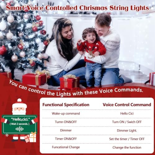 240LED 88FT Christmas String Lights Voice Controlled Remote, Cool White in Cool White, alternate view 3