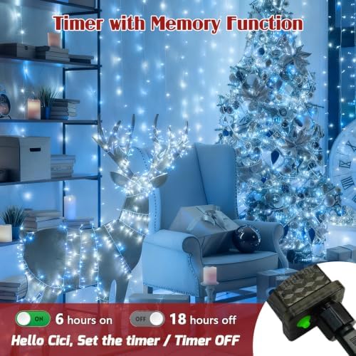 240LED 88FT Christmas String Lights Voice Controlled Remote, Cool White in Cool White, alternate view 7