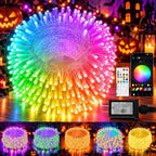 240LED 92FT Smart Color Changing Halloween String Lights RGB App & Remote