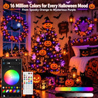 240LED 92FT Smart Color Changing Halloween String Lights RGB App & Remote, alternate view 2