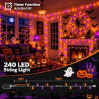 240LED 92FT Smart Color Changing Halloween String Lights RGB App & Remote, alternate view 5