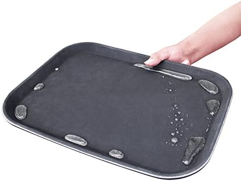 24883 Restaurant Grade Non-Slip Tray, Plastic, Rubber Lined, Rectangular, 10-Inch x 14-Inch, Brown (Pack of 2), alternate